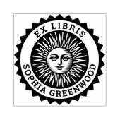 Ex Libris - Zon Gezicht Rubberstempel (Afrduk)