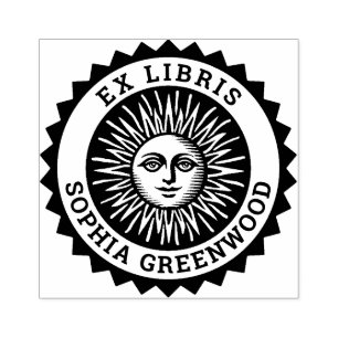 Ex Libris - Zon Gezicht Rubberstempel