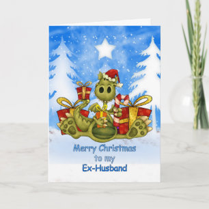 Ex-man Kerstman Kaart - Schattigee Santa Dragon
