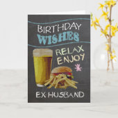 Ex-man trendy krijtbord effect, met bier kaart (Gele Bloem)