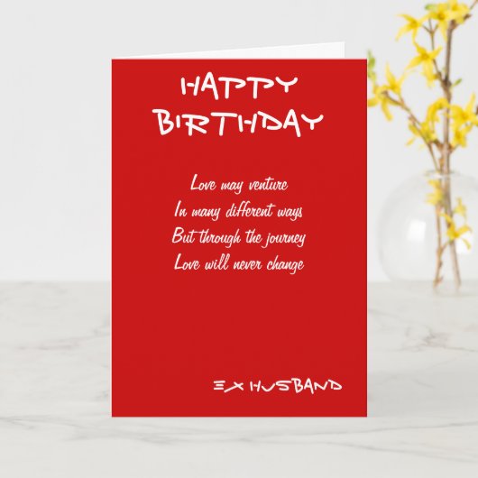 Ex man verjaardagskaarten kaart (Gele Bloem)