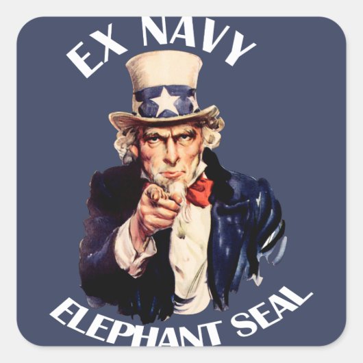 Ex-marine Zeekoet Veteranen Souvenir Vierkante Sticker (Voorkant)
