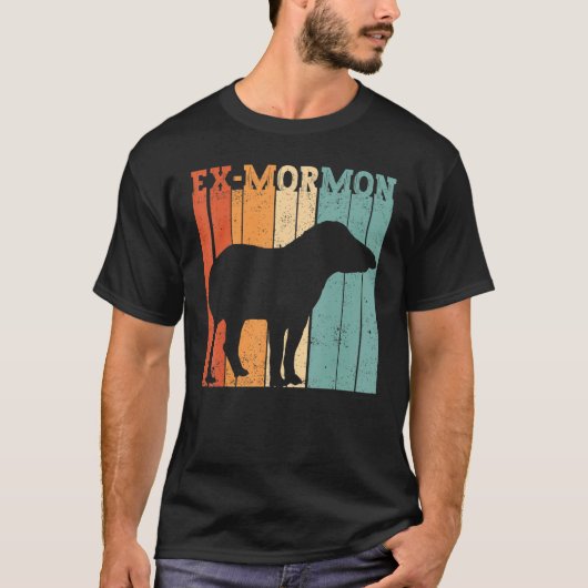 Ex Mormon Tapir Horse LDS Retro Exmo Ex-Mormon T-shirt (Voorkant)