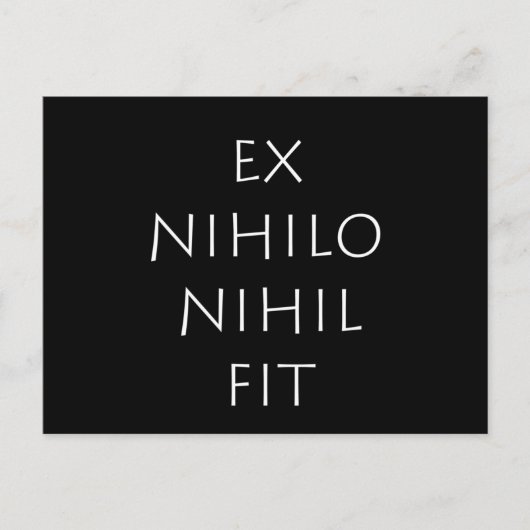 Ex Nihilo Nihil Fit Briefkaart (Voorkant)