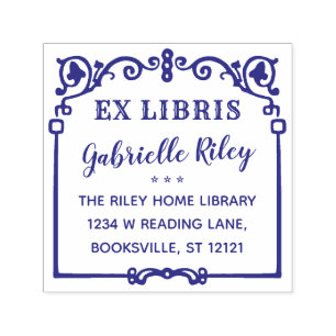 Ex Versierd Vintage Lijst   van Libris Bookplate Zelfinktende Stempel