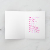 Ex vriendin verjaardagskaarten kaart (Binnen)