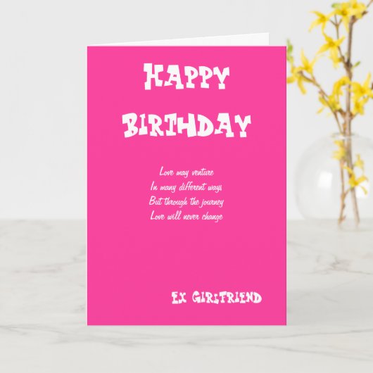 Ex vriendin verjaardagskaarten kaart (Gele Bloem)