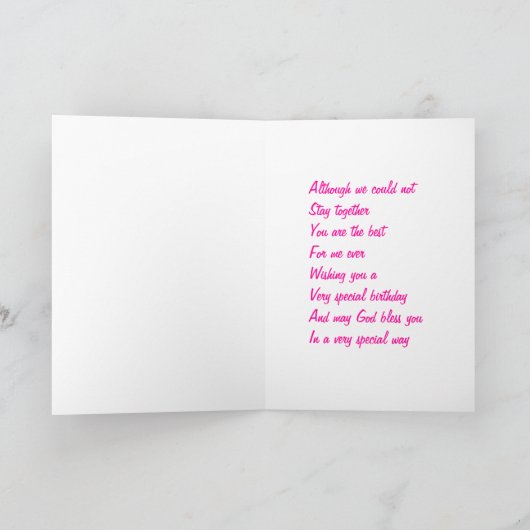 Ex vriendje verjaardagskaarten kaart (Binnen)