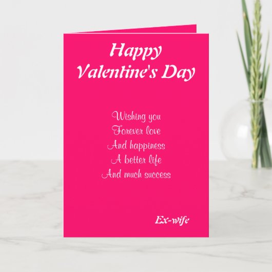 Ex-vrouw op Valentijnsdag Feestdagen Kaart (Voorkant)