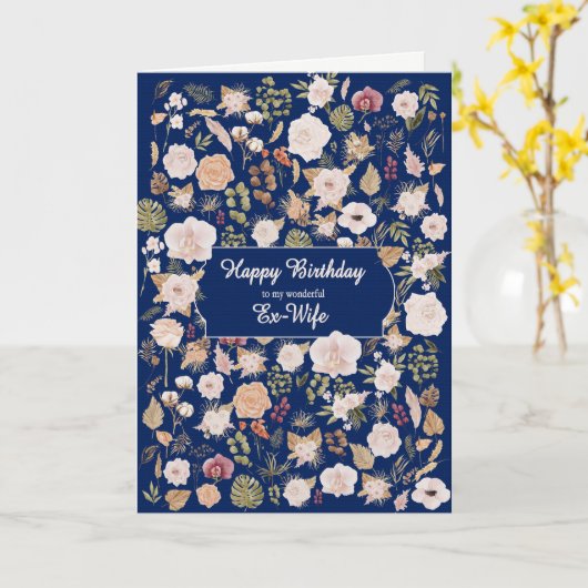 Ex Vrouw Verjaardag Verspreide bloemen Kaart (Gele Bloem)