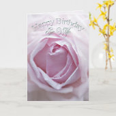 Ex-vrouw, Verjaardagskaart met roze roos Kaart (Gele Bloem)