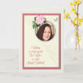 Ex-vrouw, voeg een foto toe, verjaardag kaart (Gele Bloem)