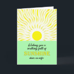 Ex Wife Birthday Bright Sunshine Card Kaart<br><div class="desc">Verjaarkaart voor een ex-vrouw. Een wens voor een verjaardag vol zonneschijn. Een heldere en vrolijke kaart met een gloeiende zon die heldere zonnestralen afgeeft.</div>