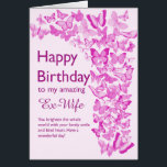 Ex Wife Birthday Butterflies<br><div class="desc">Een stortvloed van roze vlinders vult deze verjaardagskaart aan voor een ex-vrouw met vreugde. Een menigte vlinders die opstookt om je ex-vrouw te vertellen hoe geweldig ze is. Ze is zeker dol op het gevoel in deze hartstochtelijke boodschap.</div>