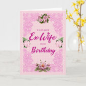 Ex Wife Birthday met Rozen Kaart (Gele Bloem)