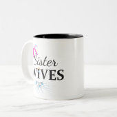 EX zuster vrouwen gebarsten Tweekleurige Koffiemok (Voorkant links)