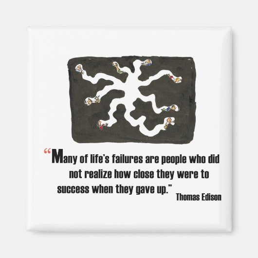 Examen motivatie citaat door Thomas Edison - Magneet (Voorkant)
