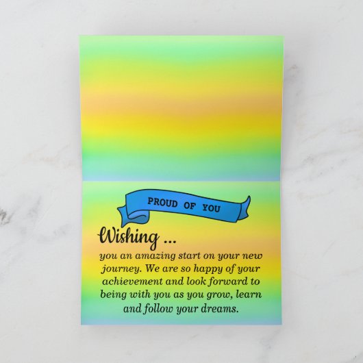 Examen Pass Banner Prestatie Gefeliciteerd Kaart (Binnen)