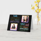 Examen Succes FOTOCOLLAGE Gefeliciteerd Kaart (Gele Bloem)