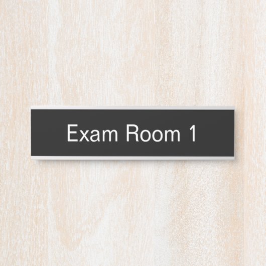 Examenruimte Nummer Zwart-wit Tekst Sjabloon Deurbordje (Voorkant)