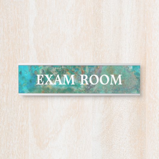 Examenzaal Blauwe Minerale Steen Deurbordje (Voorkant)