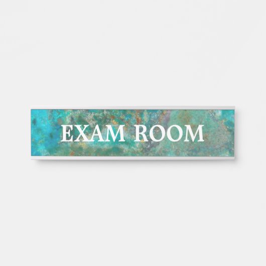 Examenzaal Blauwe Minerale Steen Deurbordje (Voorkant)
