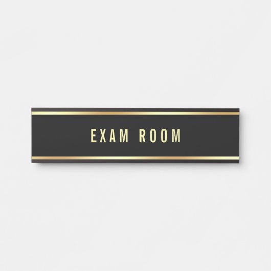 Examenzaal Zwart Goud  Tekst Sjabloon Deurbordje (Voorkant)
