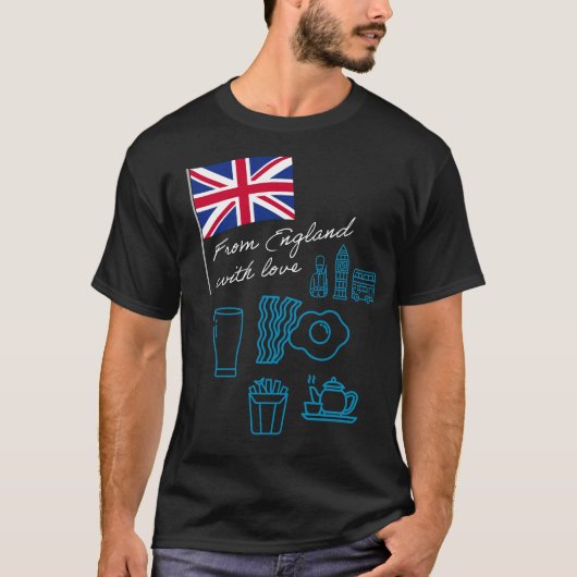 EXANGLIA (Blue + White) Basic T-shirt (Voorkant)