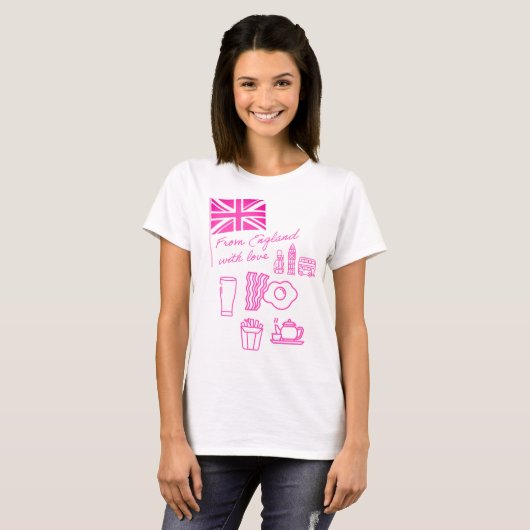 EXANGLIA (Pink) Basic T-shirt (Voorkant volledig)