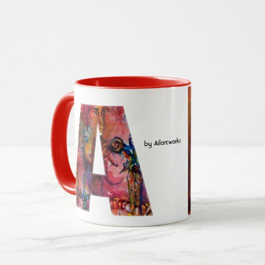 EXCALIBUER EEN BRIEF/FANTASY MONOGRAM MOK (Voorkant links)