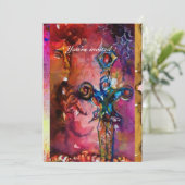 EXCALIBUR 1, helder rood, roze paars perkament Kaart (Staand voorkant)