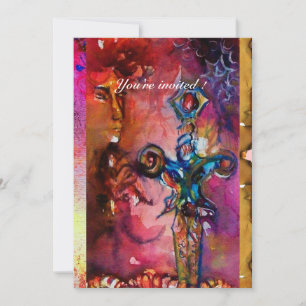 EXCALIBUR 1, helder rood, roze paarse perkament Kaart