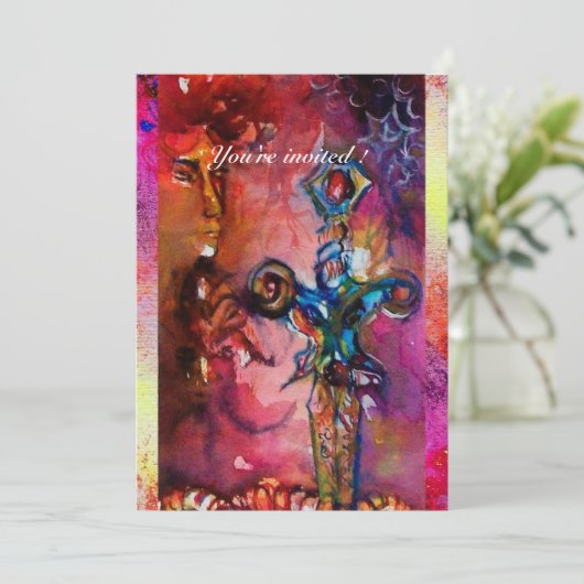 EXCALIBUR 1, helderrood, roze paars Kaart (Staand voorkant)