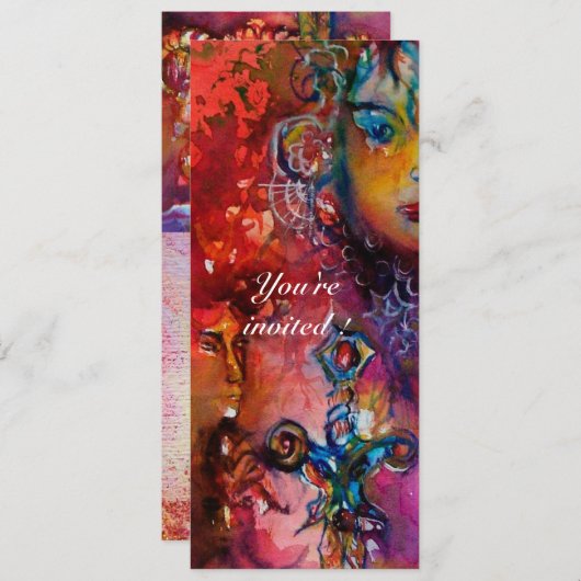 EXCALIBUR 1, helderrood, roze paars Kaart (Voorkant / Achterkant)