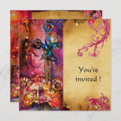 EXCALIBUR 3 , helder rood, roze paars perkament Kaart (Voorkant / Achterkant)