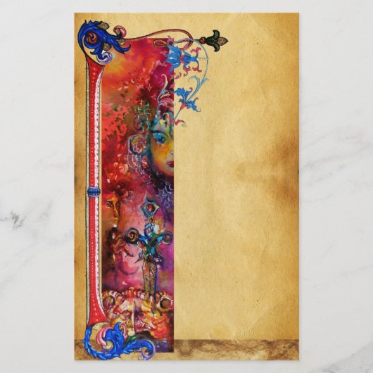 EXCALIBUR .ANTIEK RODE BLAUWE VLOERINGEN BRIEFPAPIER (Voorkant)