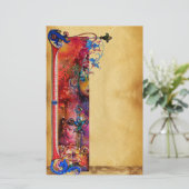 EXCALIBUR .ANTIEK RODE BLAUWE VLOERINGEN BRIEFPAPIER (Staand voorkant)