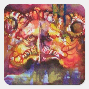 EXCALIBUR Arthurian Legends Waterverf Vierkante Sticker