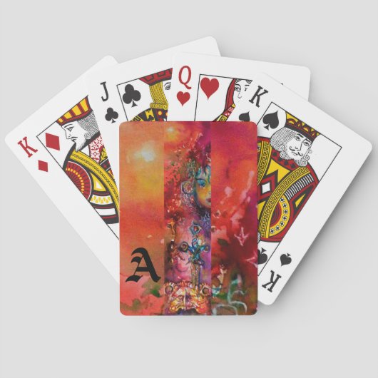 EXCALIBUR Artrische Legends Fantasy Monogram Red Pokerkaarten (Achterkant)