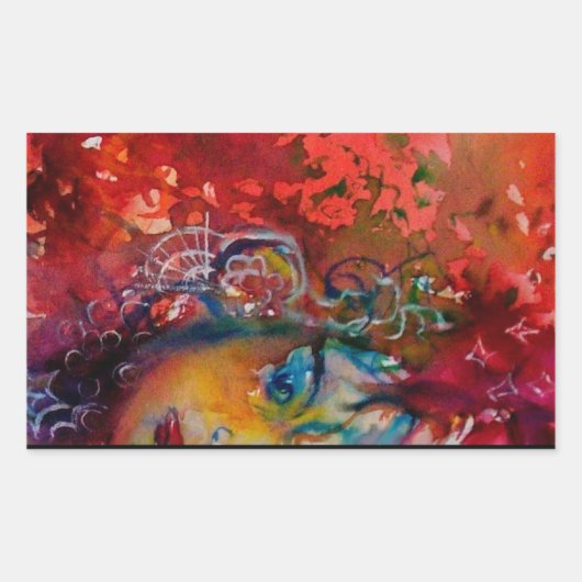 EXCALIBUR-dame van het meer, Rode Fantasy Rechthoekige Sticker (Voorkant)