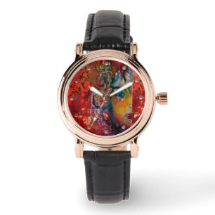 EXCALIBUR, Dame van Zwaardrode Fantasy Horloge