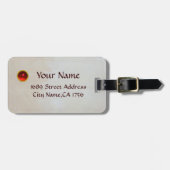 EXCALIBUR Detail, rood paars blauw monogram Bagagelabel (Voorkant horizontaal)