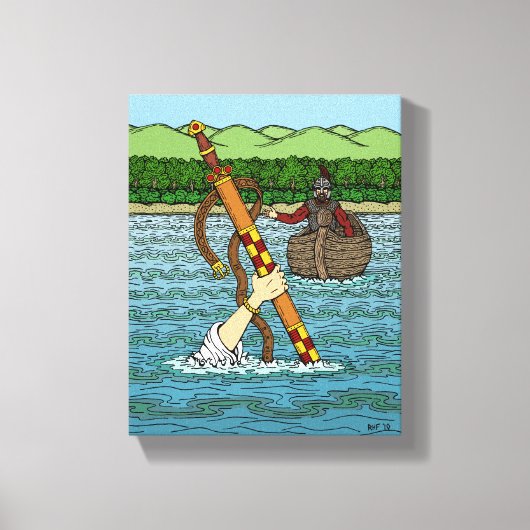 Excalibur en Arthur Canvas Afdruk (Voorkant)