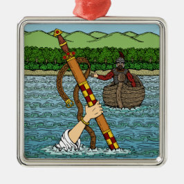 Excalibur en Arthur Metalen Ornament