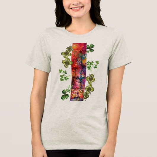 EXCALIBUR EN KLAVERTJES St.Patrick's Dag Feest Tri-Blend Shirt (Voorkant)