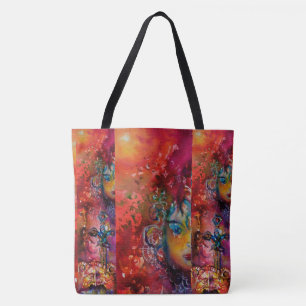 EXCALIBUR EPISCH ZWAARD, Dame van het Meer Rood Ge Tote Bag