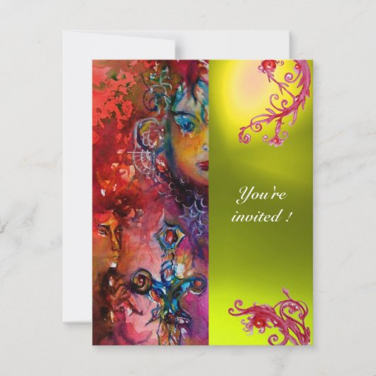 EXCALIBUR-geel, helder rood, roze blauw oranje gee Kaart (Voorkant)