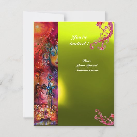 EXCALIBUR-geel, helder rood, roze blauw oranje gee Kaart (Achterkant)