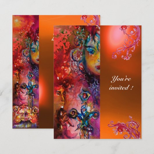 EXCALIBUR gem helder rood, roze blauw oranje Kaart (Voorkant / Achterkant)