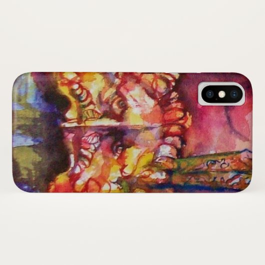 EXCALIBUR Grotesque Lion Red Yellow Fantasy Case-Mate iPhone Case (Achterkant (horizontaal))